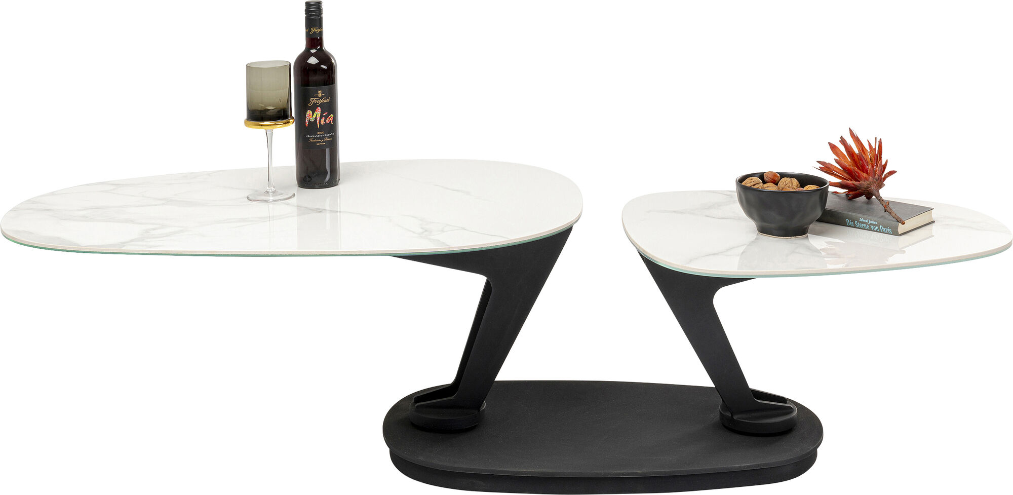 Stolik kawowy obrotowy Franklin 150x58 cm blaty szklane – grafika-1.