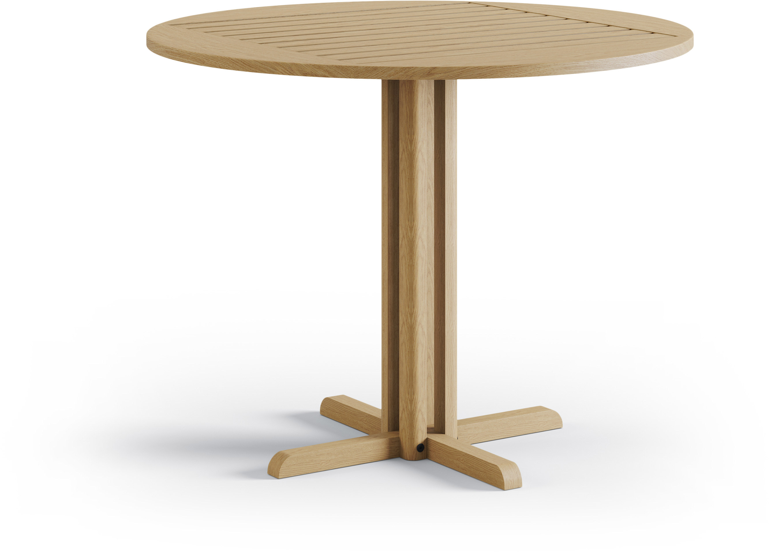 Stolik kawowy ogrodowy drewniany Ø90x70 cm – obraz-1