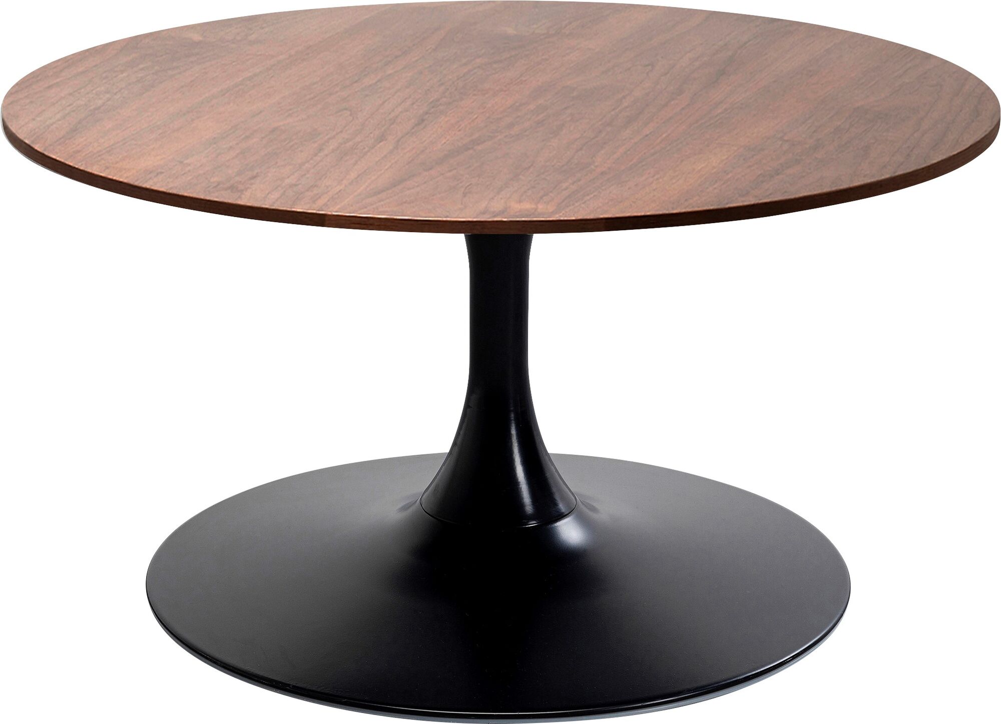 Masa de Cafea rotunda Neagra/maro Ø80 cm Schickeria Walnut – imagine-1.