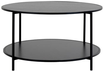Stolik kawowy okrągły z półką czarny Ø80 cm – grafika-1.
