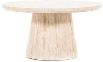 Stolik kawowy okrągły z trawertynu Ø70 cm – obraz-1