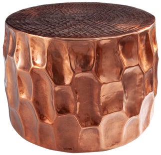 Stolik kawowy aluminiowy miedziany Ø55x35 cm – obraz-1