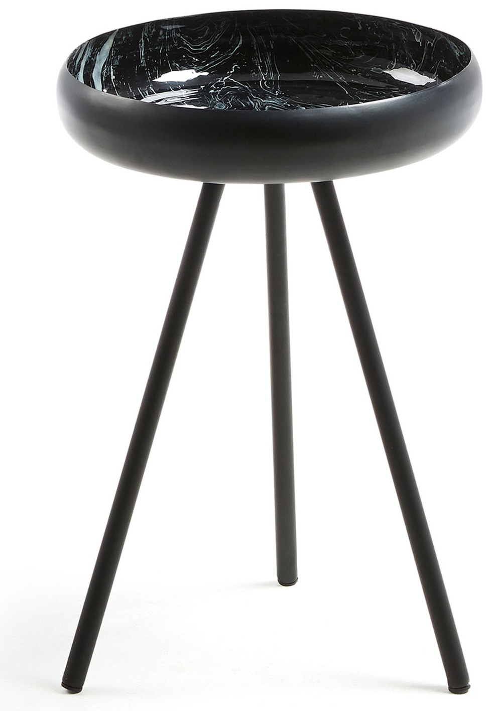 Stolik pomocniczy metalowy czarny Ø37x55 cm – obraz-1