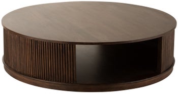 Stolik kawowy okrągły z drewna mango brązowy Ø121x36 cm – obraz-1