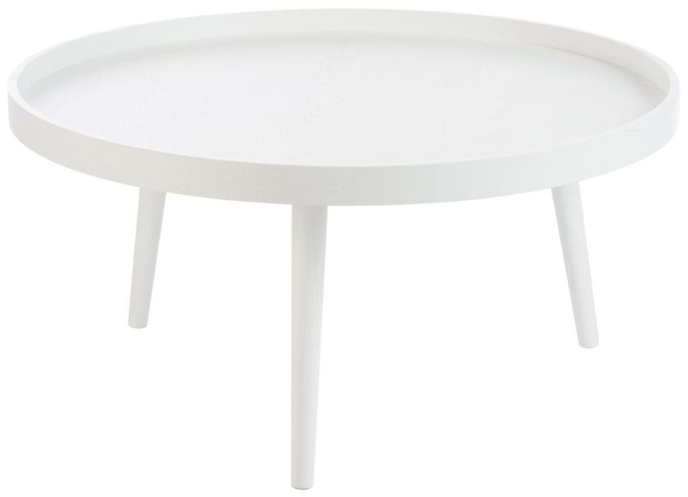 Stolik kawowy Rim Ø90x45 cm biały – obraz-1