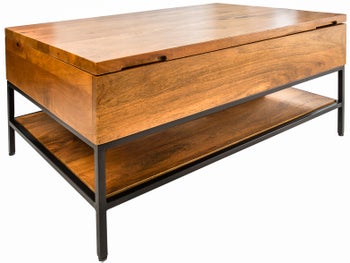 Stolik kawowy rozkładany drewniany naturalny 80x54 cm – obraz-1