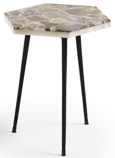Stolik kawowy 37x32 cm brązowy – obraz-1