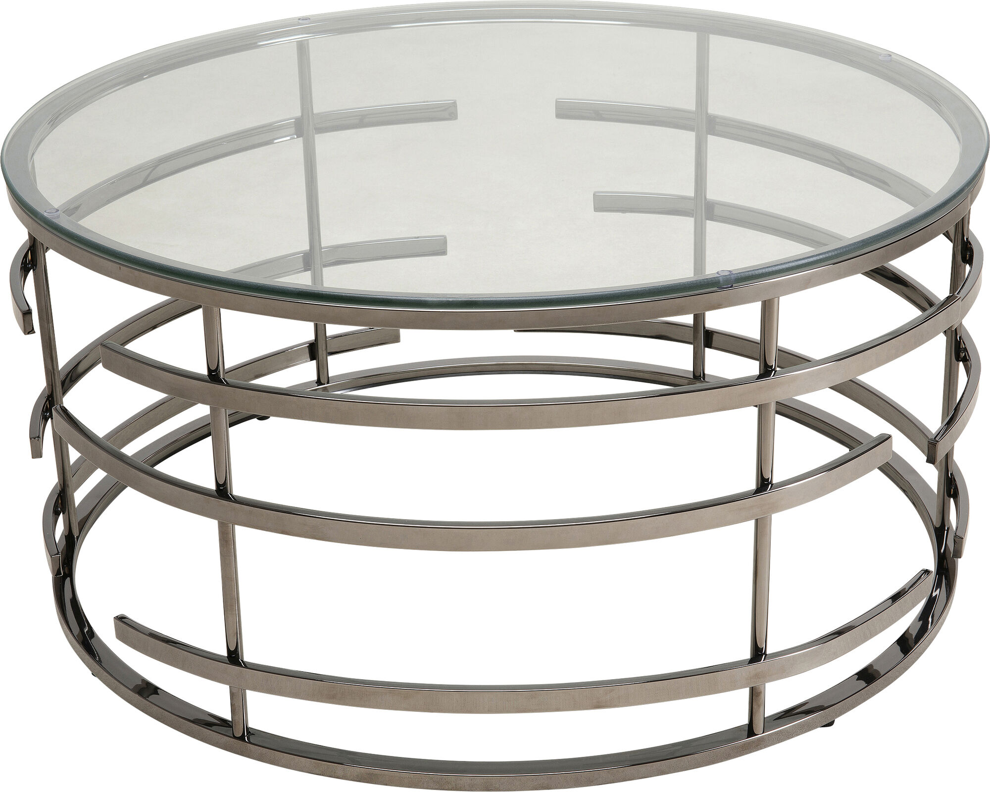 Stolik kawowy Saturn Ø80 cm czarny blat szklany – grafika-1.