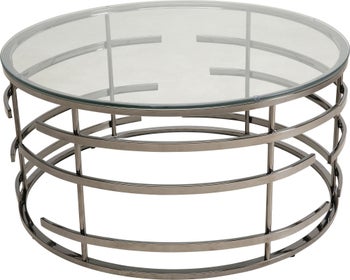 Stolik kawowy Saturn Ø80 cm czarny blat szklany – grafika-1.