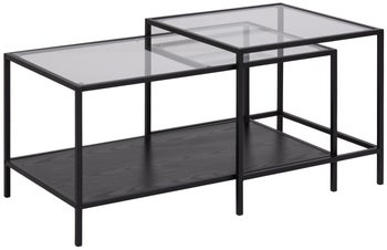 Zestaw dwóch stolików kawowych ze szklanymi blatami w stylu nowoczesnym – grafika-1.
