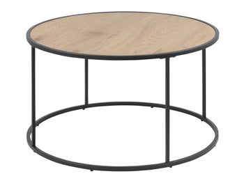 Okrągły czarny metalowy stolik kawowy w stylu nowoczesnym Ø80x45 cm – grafika-1.