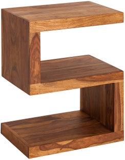 Drewniany stolik kawowy w kolorze brązowym o unikalnym wyglądzie – grafika-1.