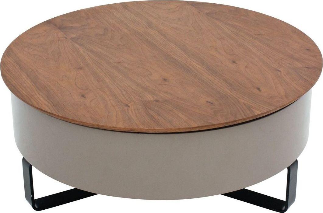 Stolik kawowy Smart rozkładany ∅84 cm brązowy – obraz-1