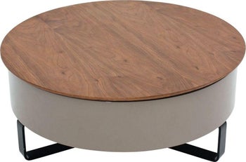 Stolik kawowy Smart rozkładany ∅84 cm brązowy – obraz-1