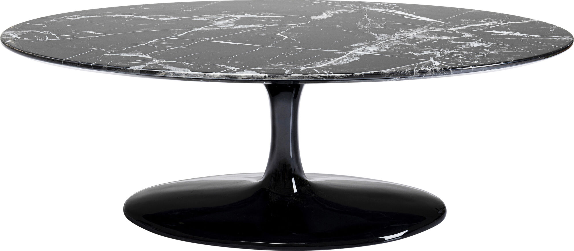 Soffbord Solo Marble - Ovalt Svart Bord/Svart Marmor, 120x60cm – bild-1.