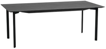 Stolik kawowy prostokątny blat drewniany czarny nogi metalowe 120x60 cm – obraz-1
