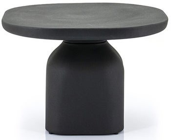 Stolik kawowy okrągły czarny z aluminium 60x60 cm – obraz-1