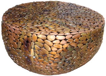 Stolik kawowy Collopy 82x76 cm miedziany – obraz-1