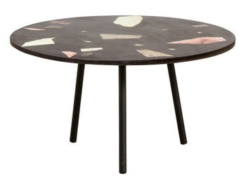 Stolik kawowy Terrazzo ∅76 cm czarny – obraz-1
