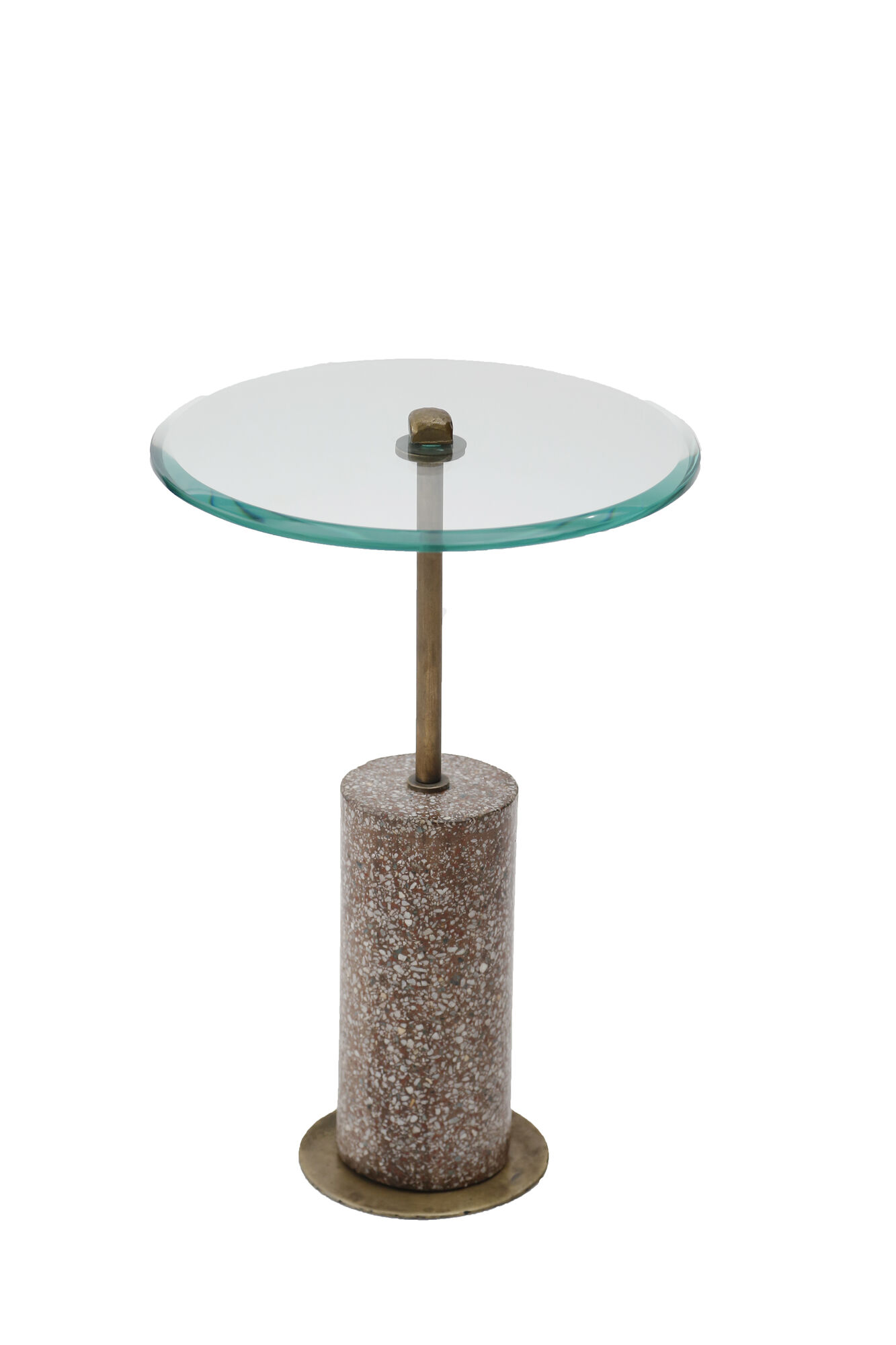 Stolik kawowy Terrazzo Visible Ø39 cm brązowy – obraz-1