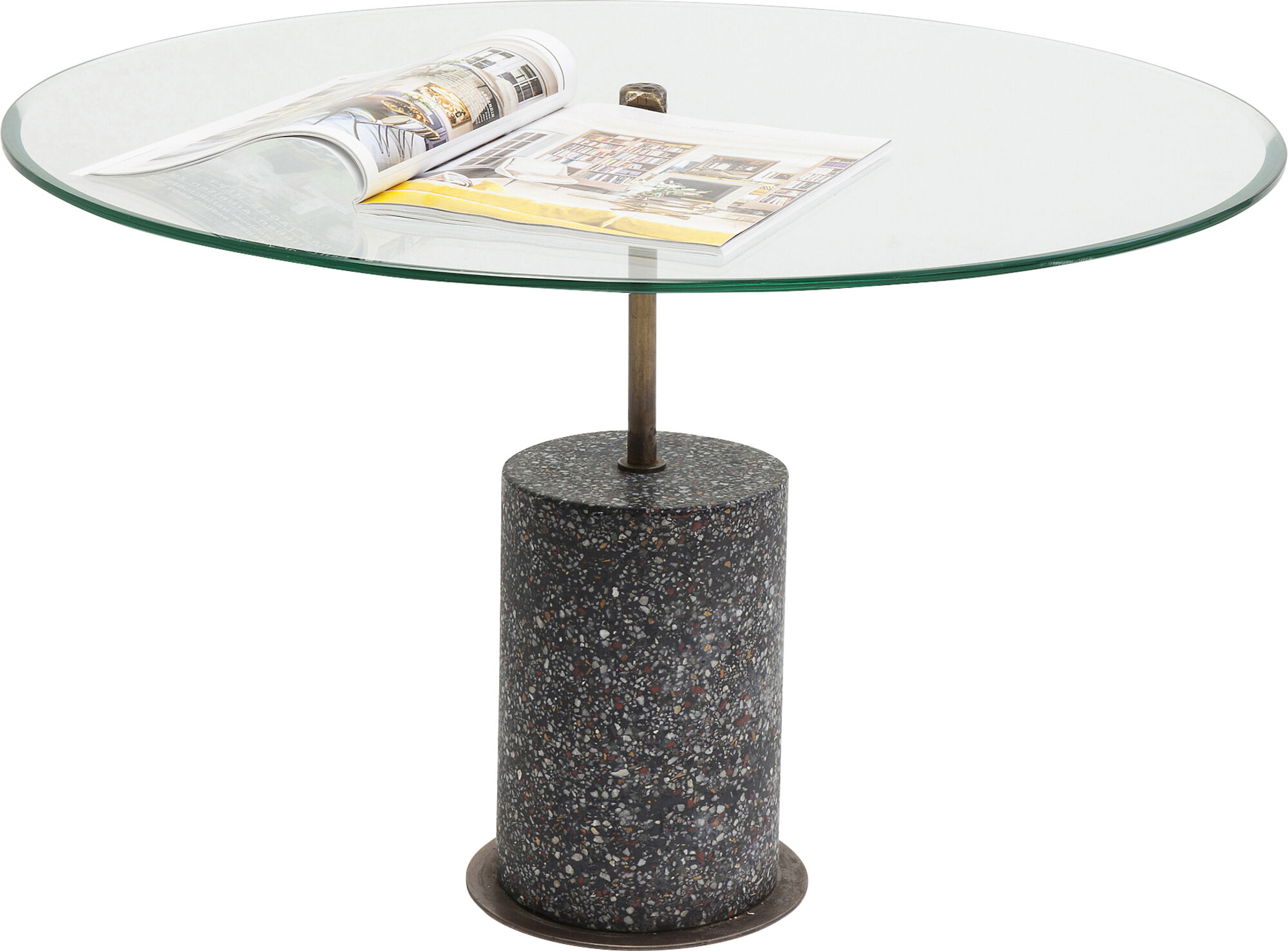 Stolik kawowy Terrazzo Visible Ø81 cm transparentno-szary – grafika-1.