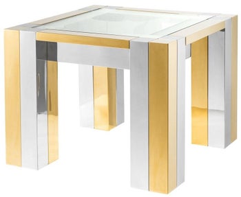Stolik kawowy Titan 65x65 cm srebrno-złoty – obraz-1
