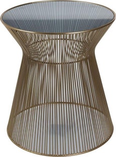 Stolik kawowy Victoria Ø36 cm blat szklany – obraz-1