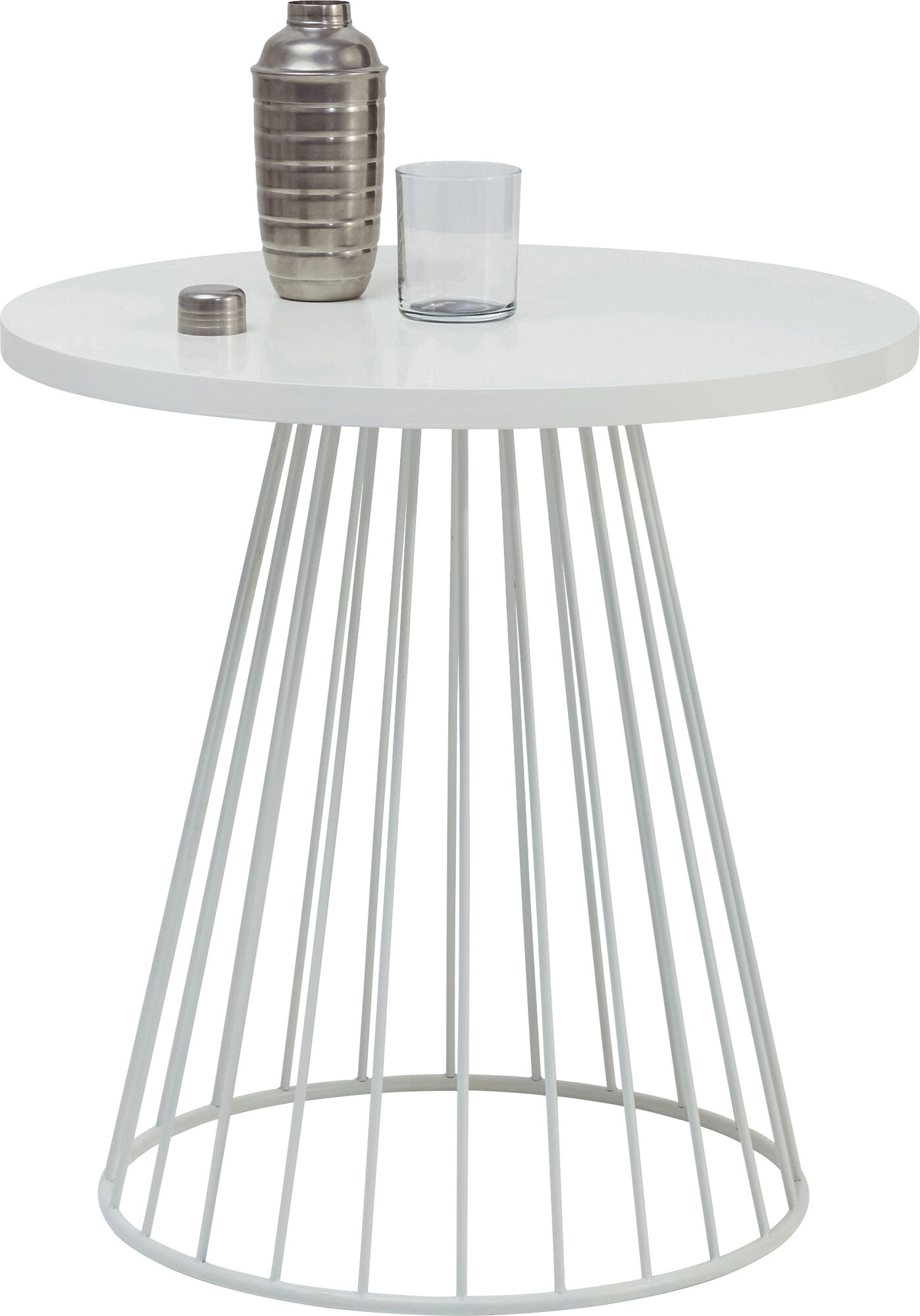 Stolik kawowy Wire Ø60 cm biały – obraz-1