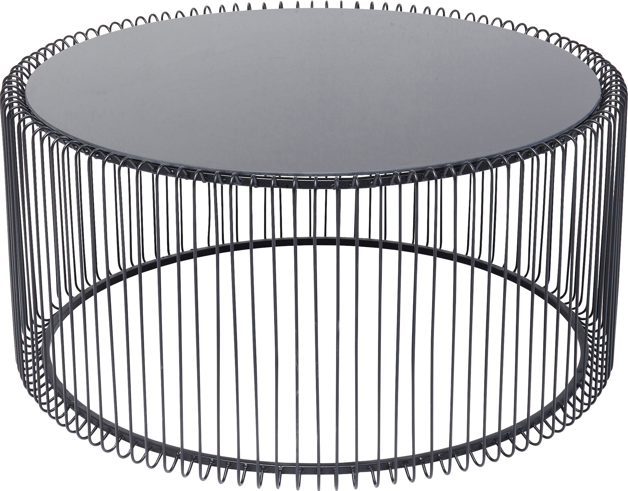 Masa de cafea rotunda Neagra Wire Uno Ø80cm – imagine-1.