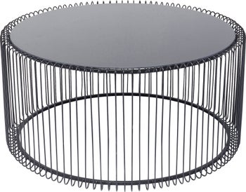 Masa de cafea rotunda Neagra Wire Uno Ø80cm – imagine-1.