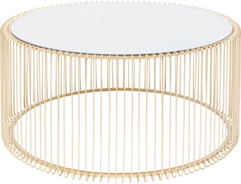 Klupski stolić Wire Uno Brass Ø80cm – slika-1.