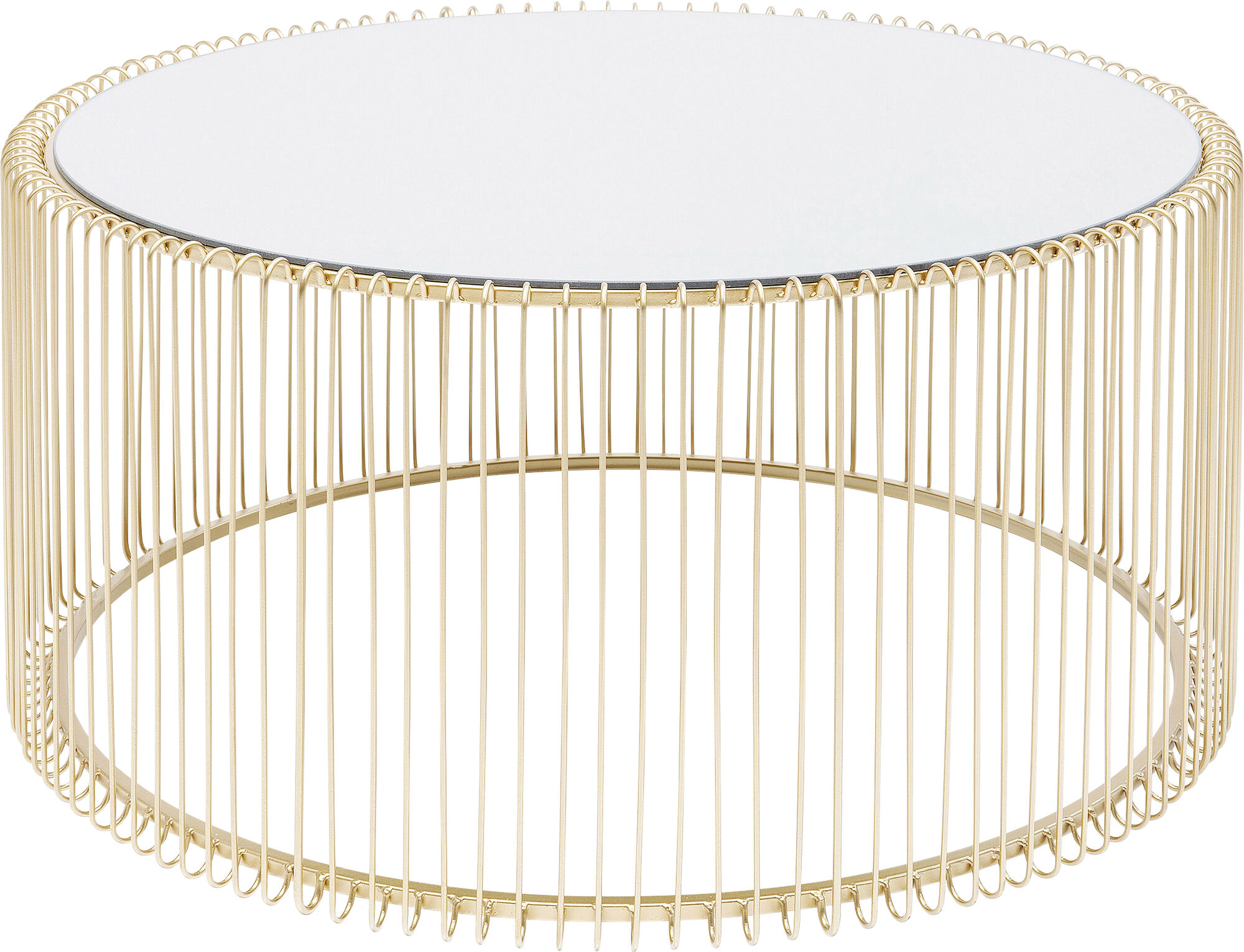 Stolik kawowy Wire Uno Ø80 cm mosiężny – grafika-1.