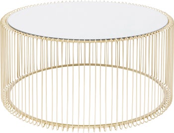 Masuta de cafea Aurie Wire Uno Ø80 cm – imagine-1.