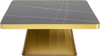 Stolik kawowy z marmurowym blatem i złotą podstawą 80x80 cm – grafika-1.