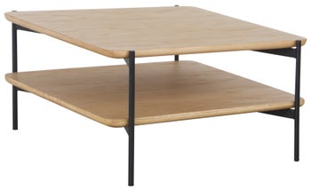 Stolik kawowy z półką Easy 74x70 cm naturalny – obraz-1