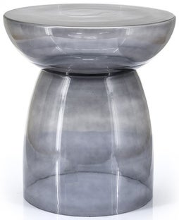 Stolik pomocniczy szklany szary Ø38x42 cm – obraz-1