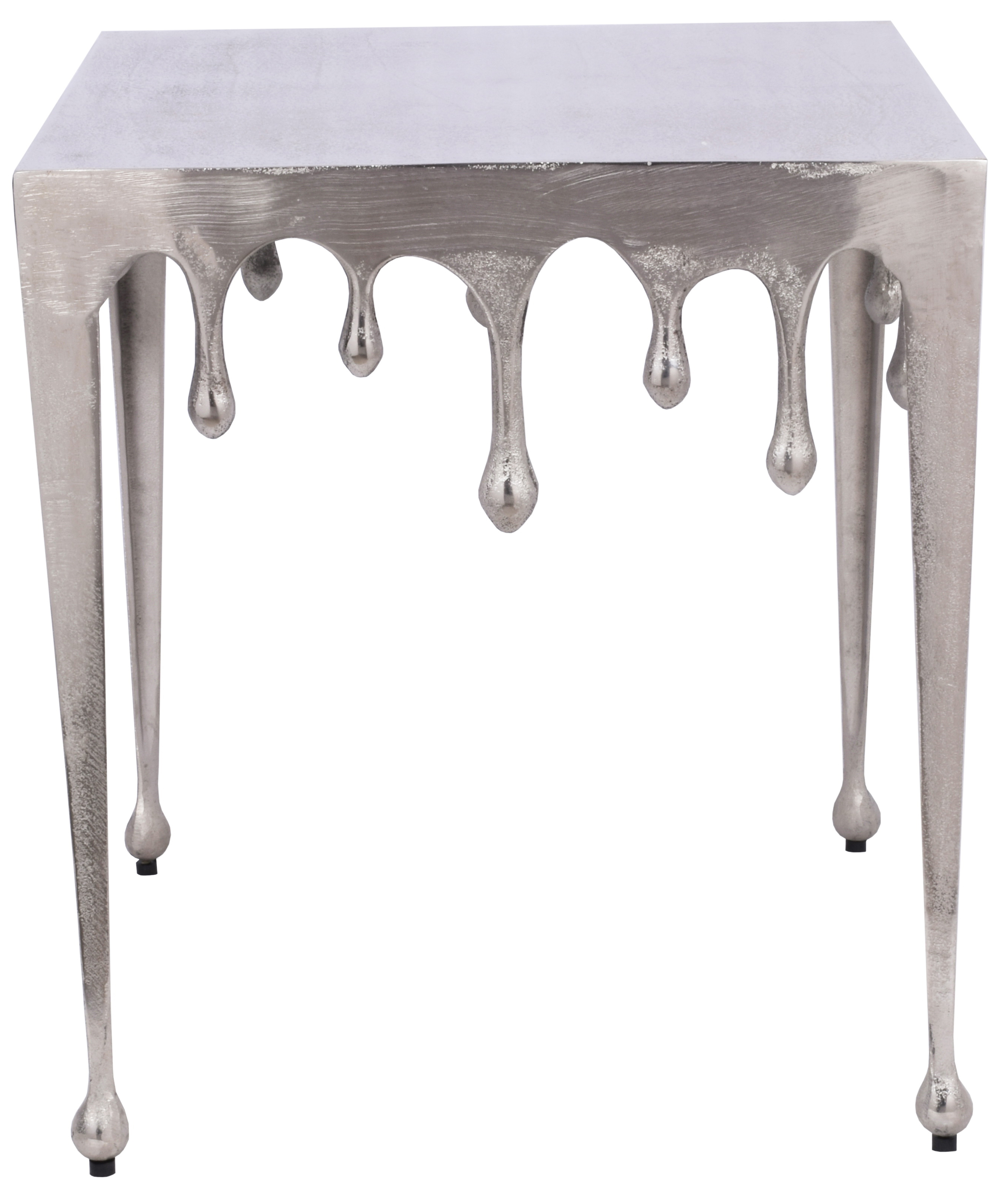 Kwadratowy stolik kawowy z aluminium w srebrnym kolorze o nowoczesnym stylu – grafika-1.