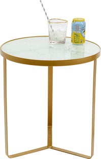 Sidebord Marmor Gull - Rundt Bord i Marmor finish/Gull Ø45 – bilde-1.