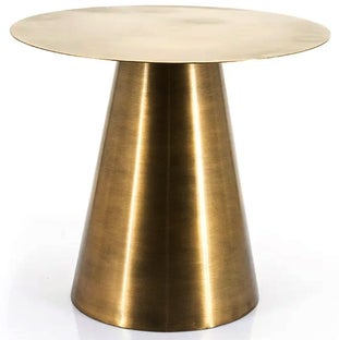 Stolik metalowy antyczny złoty okrągły Ø50x44 cm – obraz-1