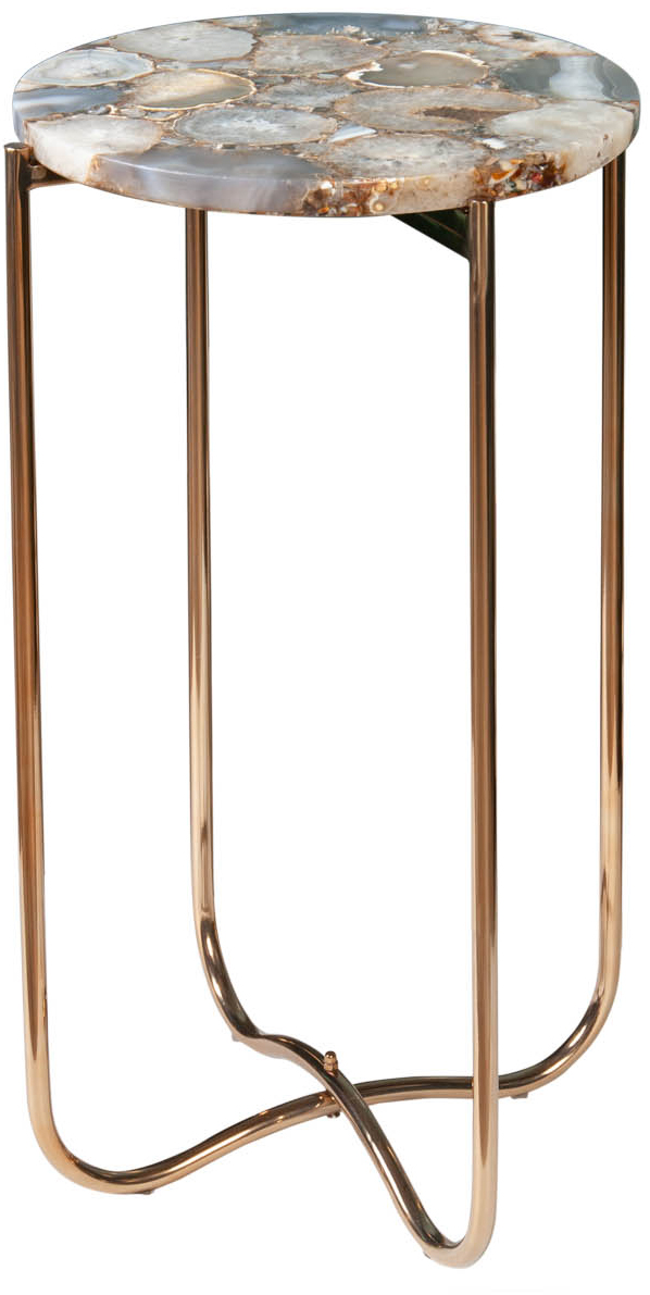 Stolik kawowy składany z kolorowym blatem z agatu i złotymi nogami do nowoczesnych wnętrz – grafika-1.