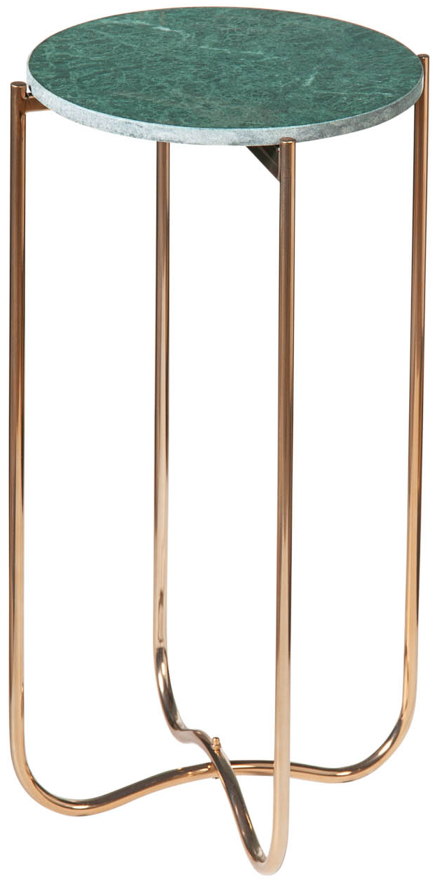 Stolik kawowy składany blat z marmuru zielony nogi złote Ø32xH62 cm – grafika-1.