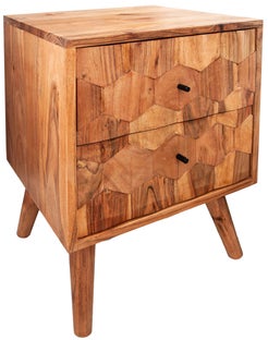 Elegancka brązowa szafka nocna z akacji do sypialni – grafika-1.