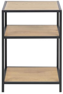 Stolik nocny drewniany metalowy stelaż metalowy 3 półki 42x35 cm – obraz-1