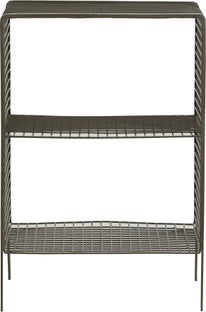 Stolik nocny z półką metalowy oliwkowy 40x60 cm – obraz-1