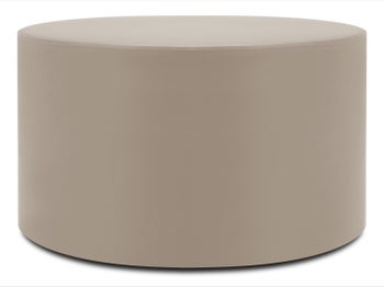 Stolik kawowy ogrodowy okrągły drewniany beżowy Ø60x38 cm – obraz-1