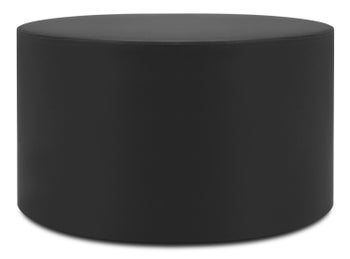 Stolik kawowy ogrodowy okrągły plastikowy czarny Ø60x38 cm – obraz-1