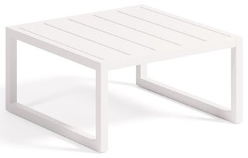 Stolik ogrodowy 60x60 cm aluminium biały – obraz-1