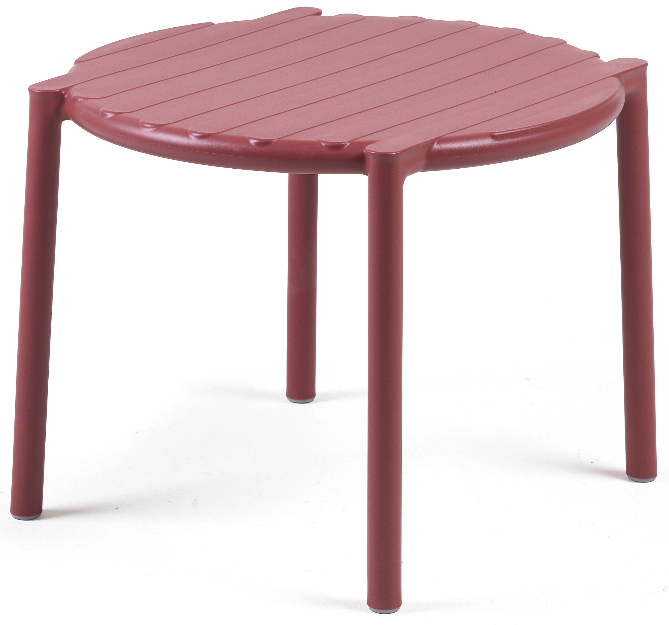 Stolik ogrodowy Doga Ø50 cm różowy marsala – obraz-1