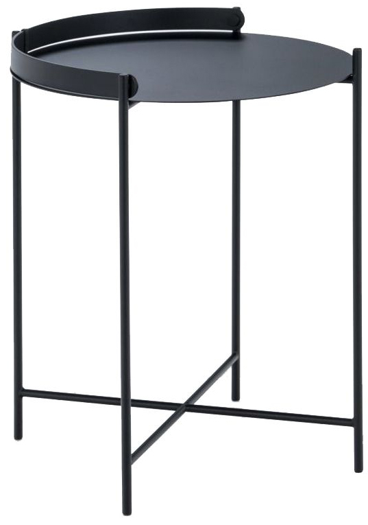 Stolik ogrodowy Edge Ø46 cm czarny – obraz-1