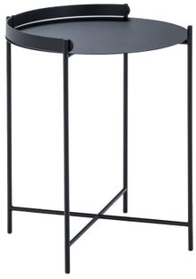 Stolik ogrodowy Edge Ø46 cm czarny – obraz-1